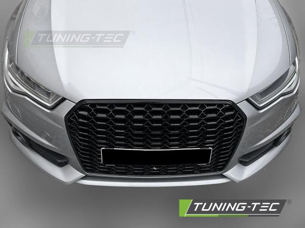 Wabengitter Sportgrill / Kühlergrill für Audi A6 4G (C7) Facelift 14-18 matt schwarz