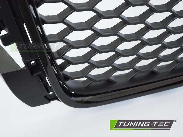 Sportgrill / Kühlergrill für Audi A3 8P Facelift 08-12 Hochglanz schwarz in Wabendesign mit PDC