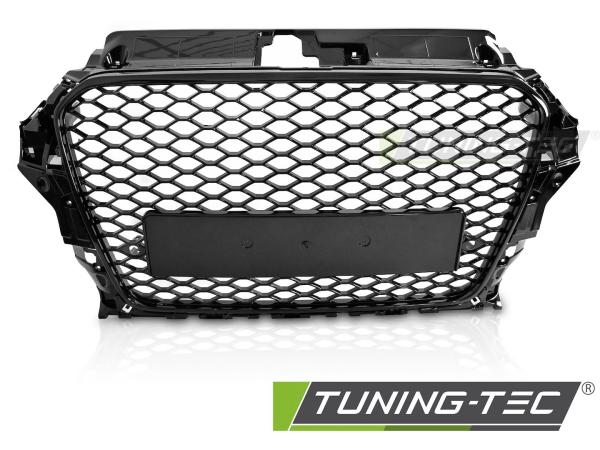 Sportgrill / Kühlergrill für Audi A3 8V 12-16 Hochglanz schwarz in Wabendesign