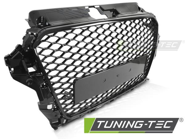 Sportgrill / Kühlergrill für Audi A3 8V 12-16 Hochglanz schwarz in Wabendesign