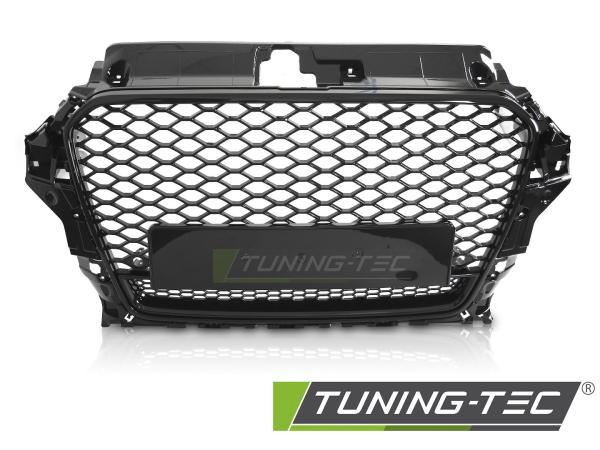 Sportgrill / Kühlergrill für Audi A3 8V 12-16 Hochglanz schwarz in Wabendesign