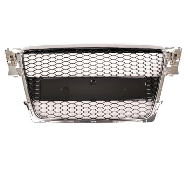 Sportgrill / Kühlergrill für Audi A4 B8 08-12 Chrom/Hochglanz-schwarz in Wabendesign
