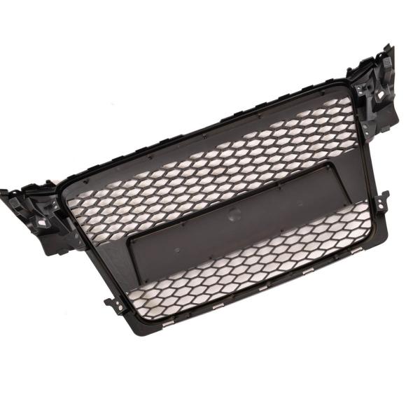 Sportgrill / Kühlergrill für Audi A4 B8 08-12 Hochglanz-schwarz in Wabendesign