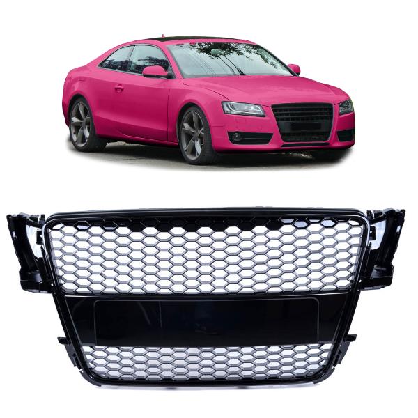Kühlergrill Grill Wabendesign Schwarz glanz für Audi A5 8T 2007-2011 nicht S5