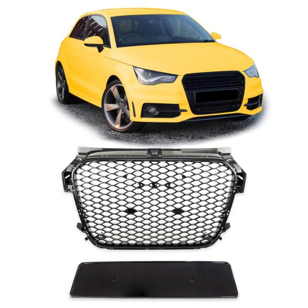 Kühlergrill Waben Grill Schwarz hochglanz Sport für Audi A1 8X 2010-2015