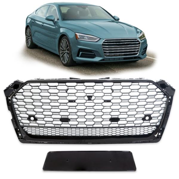 Sportgrill / Kühlergrill für Audi A5 (F5) Coupe Cabrio Sportback ab 2016 Hochglanz schwarz