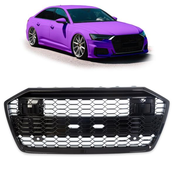 Wabengrill Kühlergrill Schwarz glanz Gitter passt für Audi A6 F2 C8 nicht RS6