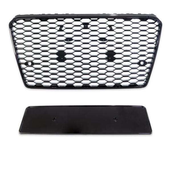 Wabengrill Kühlergrill Schwarz glanz Gitter für Audi A7 C7 2010-2014 kein RS7