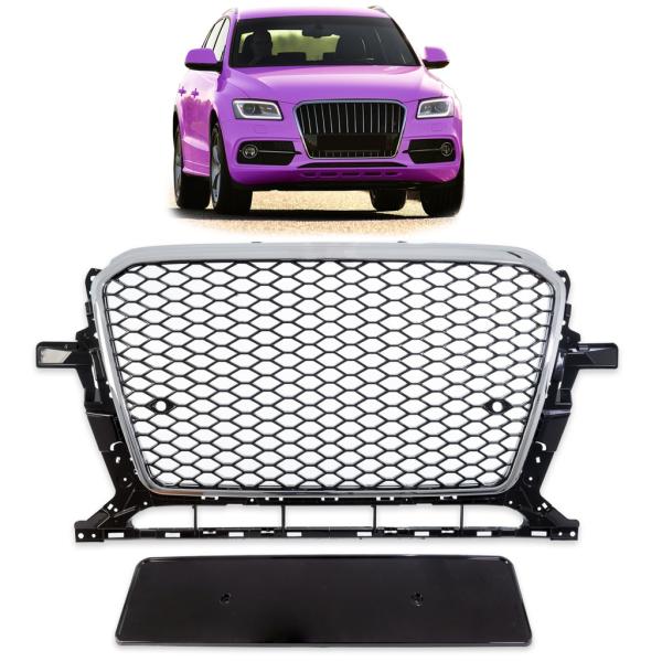 Kühlergrill Wabengrill Sport Chrom Schwarz passt für Audi Q5 8R ab 2012-2017