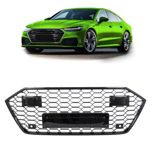 Wabengrill Kühlergrill schwarz glanz passt für Audi A7 C8 ab 2018 kein RS7