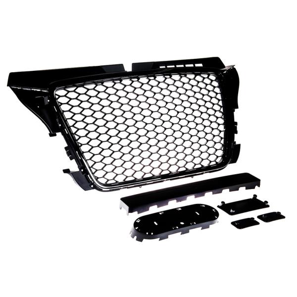 Sportgrill / Kühlergrill für Audi A3 8P Facelift 08-12 Hochglanz Schwarz