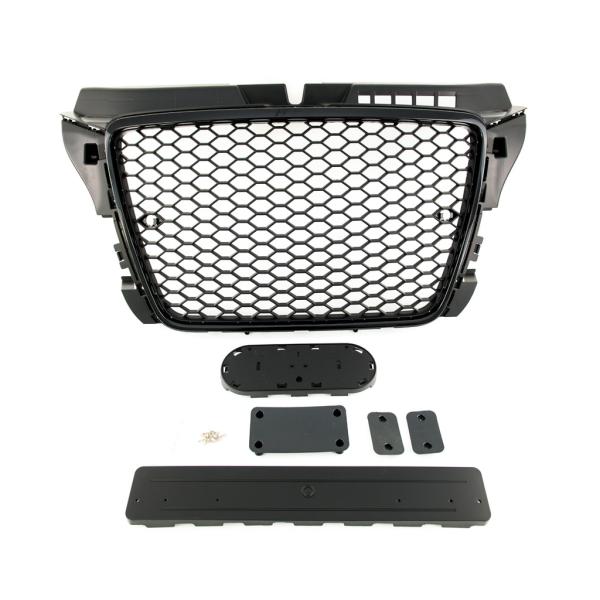 Kühlergrill Wabengrill Schwarz Glanz passt für Audi A3 8P Facelift 08-13