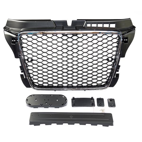 Kühlergrill Wabendesign Grill Schwarz glanz komplett für Audi A5 F5 außer RS5