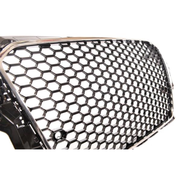 Sportgrill / Kühlergrill für Audi A3 8V 12-16 Hochglanz Schwarz / Chrom in Wabendesign
