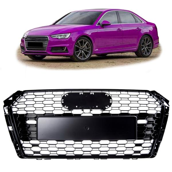 Wabengrill Kühlergrill Schwarz Glanz für Audi A4 B9 Facelift ab 2015 nicht RS4