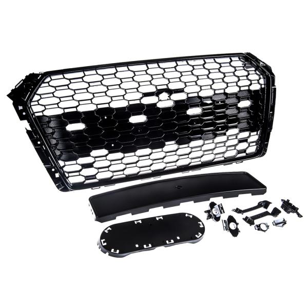 Wabengrill Kühlergrill Schwarz Glanz für Audi A4 B9 Facelift ab 2015 nicht RS4