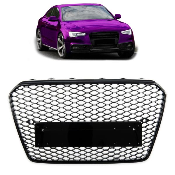 Sport Kühlergrill Grill ohne Emblem Schwarz glanz für Audi A5 B8 8T 11-16