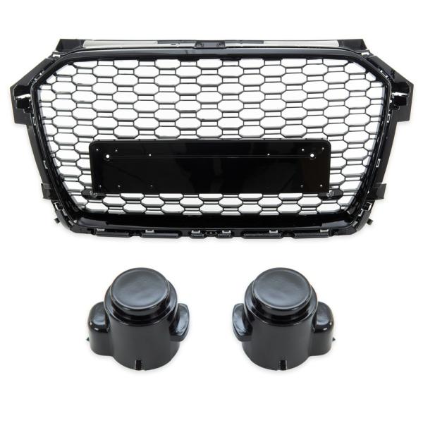 Kühlergrill Grill Wabendesign Schwarz glanz für Audi A5 8T 2007-2011 nicht S5