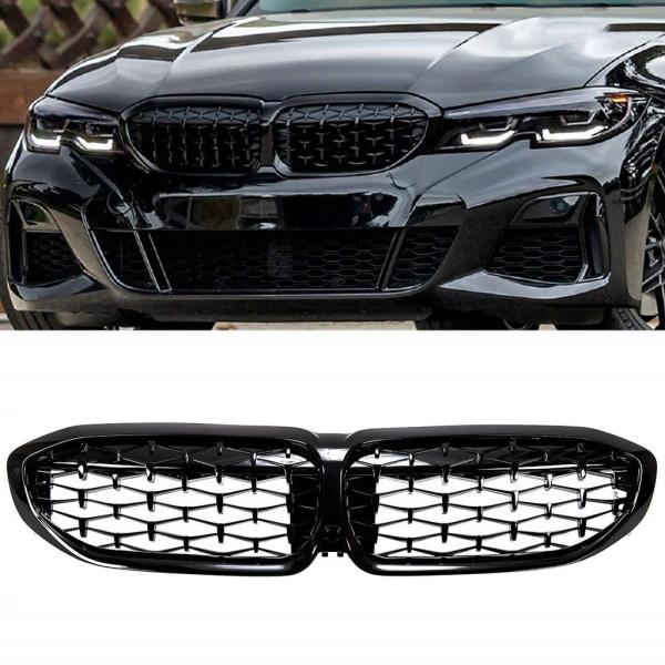 Sport-Performance Wabengrill Kühlergrill Schwarz Glanz passt für BMW 3er G20 G21