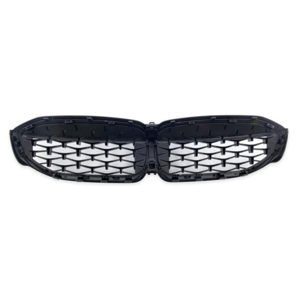 Diamant Wabengrill Kühlergril Schwarz Glanz Chrom Sport für BMW 3er G20 G21
