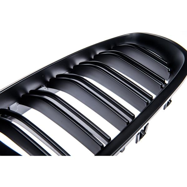 Kühlergrill Set Grill Schwarz MATT Doppelsteg passend für BMW F10 F11 auch M M5