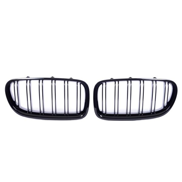 Kühlergrill Set Grill Schwarz Glanz Doppelsteg passend für BMW F10 F11 auch M M5