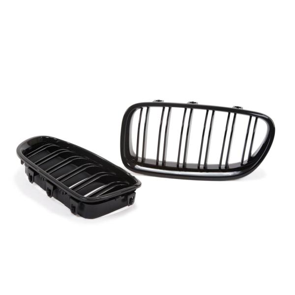 Kühlergrill Set Grill Schwarz Glanz Doppelsteg passend für BMW F10 F11 auch M M5