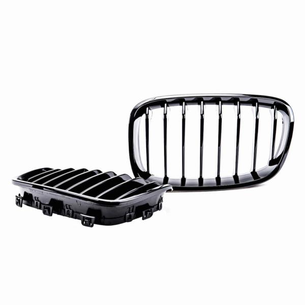 Set Performance Kühlergrill für BMW 1er F20 F21 Bj 11-15 passend Schwarz Glanz