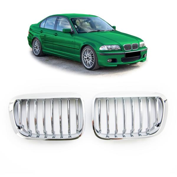 Kühlergrill / Sportgrill chrom für BMW 3er E46 Limo, Touring,Compact 98-01