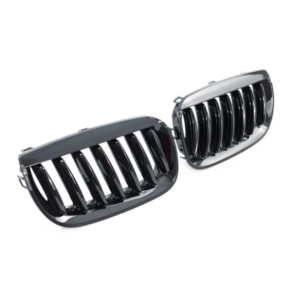 Kühlergrill / Sportgrill für BMW X3 E83 03-06 schwarz glanz