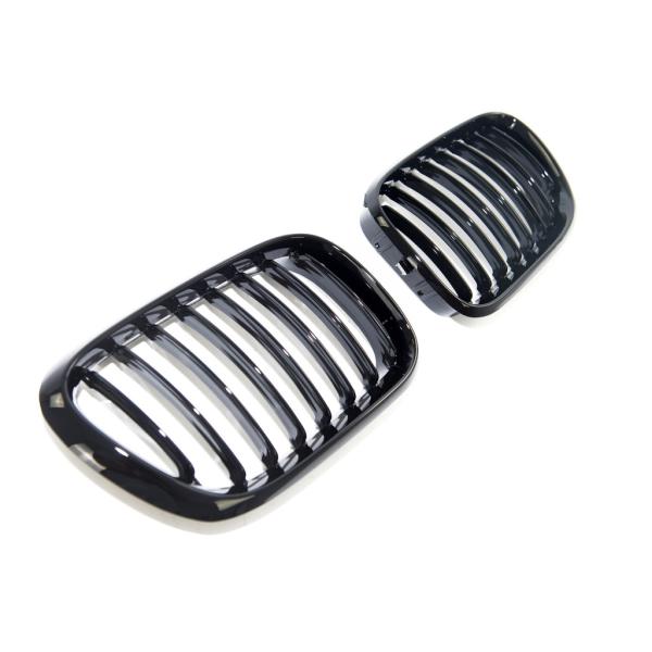 Sportgrill Kühlergrill Single für BMW X5 E53 00-03 Hochglanz schwarz