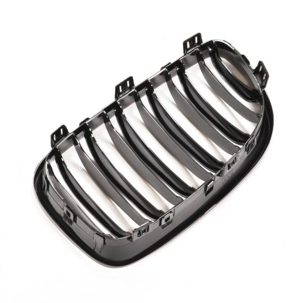Kühlergrill Schwarz Glanz Doppelsteg SATZ passend für BMW 1er E81 E82 E87 E88