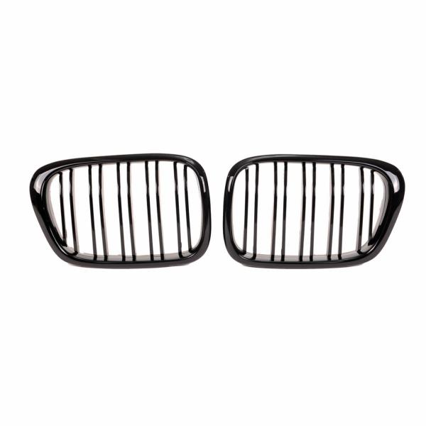 Grill Kühlergrill Doppelsteg für BMW 5er E39 passend Schwarz Hochglanz + M M5