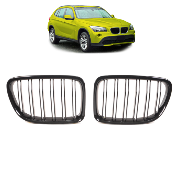 Doppelsteg Kühlergrill Grill Schwarz glänzend für BMW X1 E84 ab 09-15 auch M