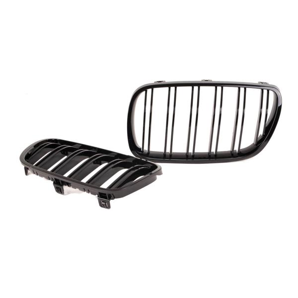 Kühlergrill SET Schwarz Hochglanz Doppelsteg passend für BMW X3 E83 LCI 06-11