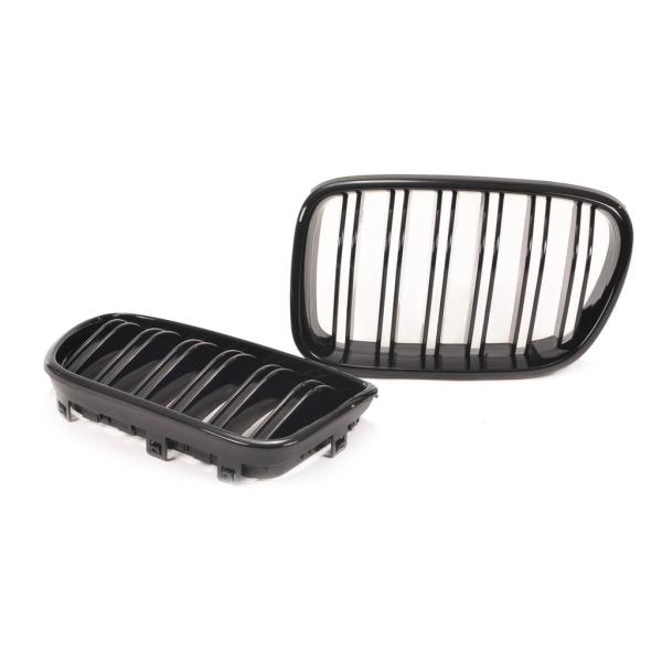 Doppelsteg KÜHLERGRILL SET Schwarz Glanz Sport passt für BMW X3 F25 10-14