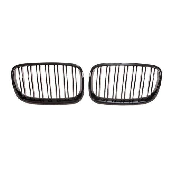 Doppelsteg Kühlergrill Schwarz Glanz Set passt für BMW X5 E70 X6 E71 E72 06-13