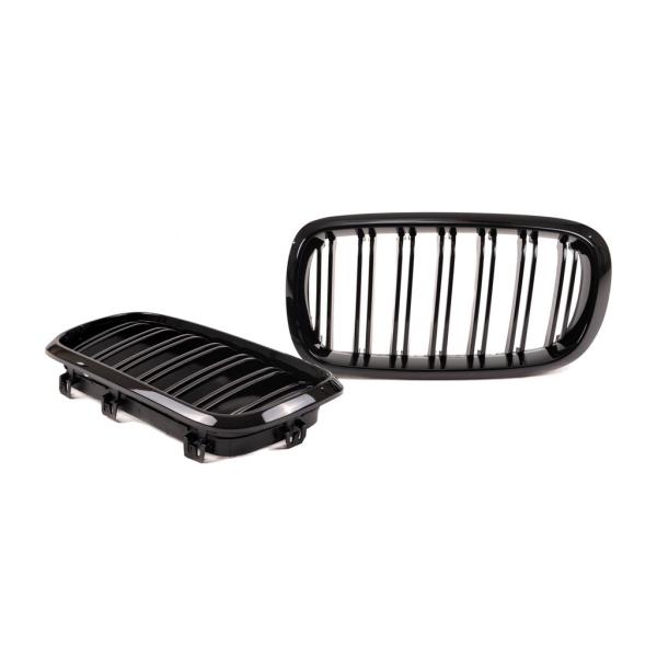 Kühlergrill Frontgrill für BMW X5 F15 / X6 F16 13-17 Doppelsteg Schwarz Glanz
