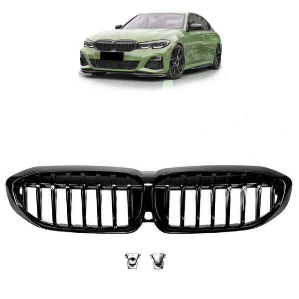 Set Performance Kühlergrill Schwarz Glanz passt auf BMW 3er G20 G21 Sport +M