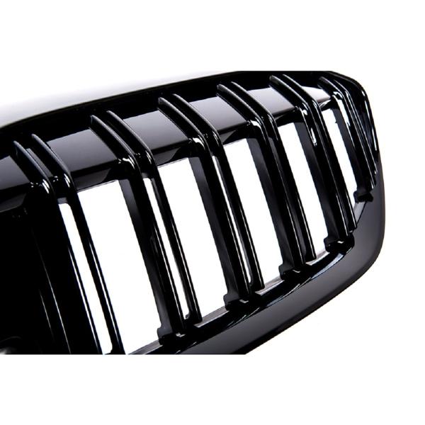 Set Doppelsteg Kühlergrill passt für den BMW 3er G20 G21 Schwarz Glanz Sport