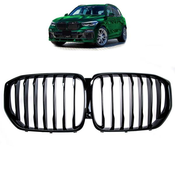 Set Sport Kühlergrill Kühlergitter schwarz hochglanz für BMW X5 G05 ab 2018