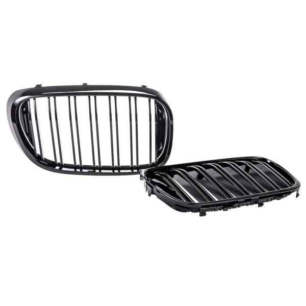 Doppelsteg Kühlergrill Schwarz GLANZ Performance passt für BMW 7er G11 G12 2014-2019