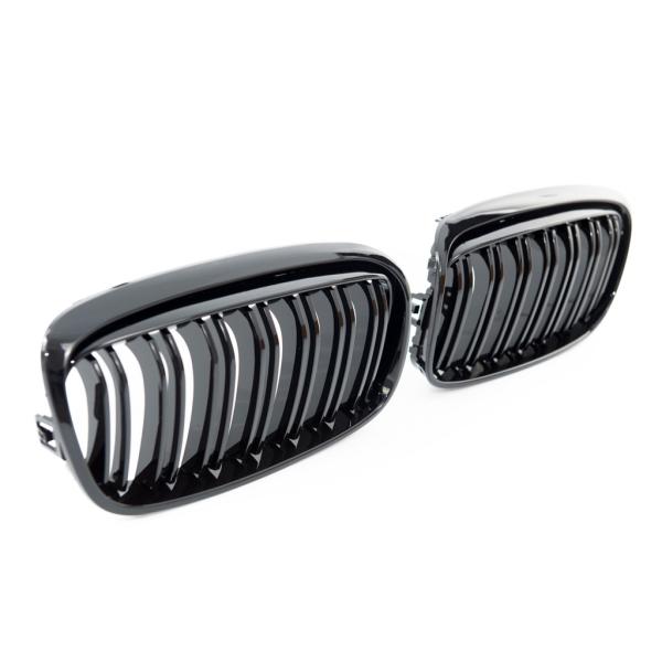 Set Doppelsteg Kühlergrill schwarz Glanz für für BMW 2er Active Tourer F45