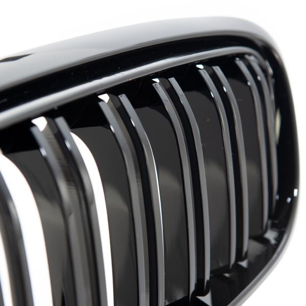 Set Doppelsteg Kühlergrill schwarz Glanz für für BMW 2er Active Tourer F45