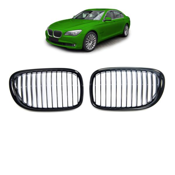 Sportgrill Kühlergrill Single für BMW 7er F01/ F02/ F03/ F04 08-15 Hochglanz schwarz