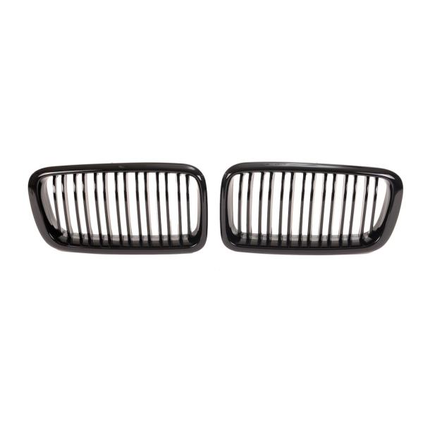 Set Doppelsteg Kühlergrill Schwarz GLANZ Performance passt für BMW 7er E38 94-02