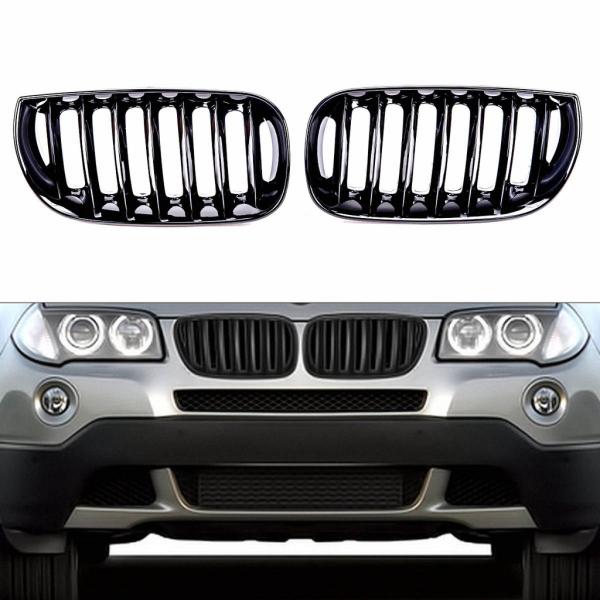 Sportgrill Kühlergrill kompatibel mit BMW X3 F83 03-06 Hochglanz schwarz