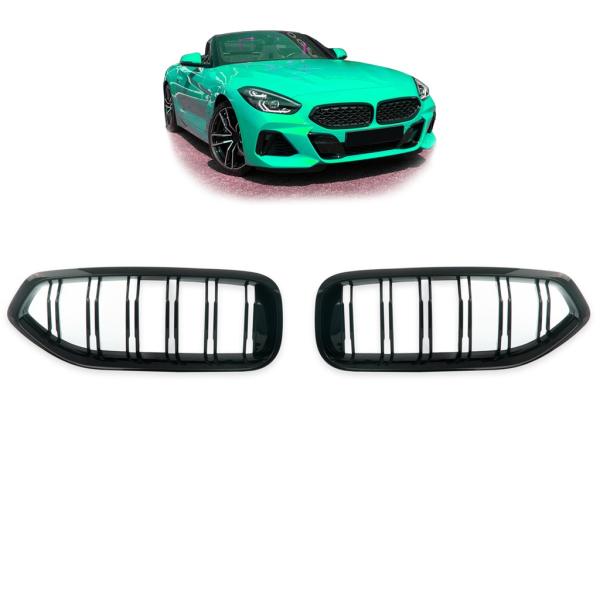 KÜHLERGRILL DOPPELSTEG GRILL PASST FÜR BMW Z4 G29 AB 18 SCHWARZ GLANZ