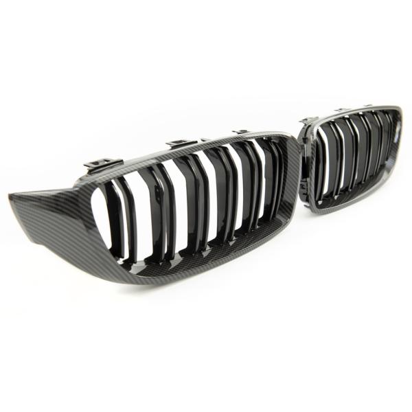 Sportgrill Kühlergrill Doppelsteg für BMW 4er F32 / F33 / F36 13-21 Carbon Look