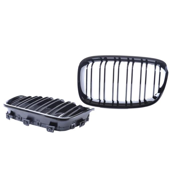 Sportgrill Kühlergrill Doppelsteg für BMW 1er F20 / F21 11-15 glanz schwarz